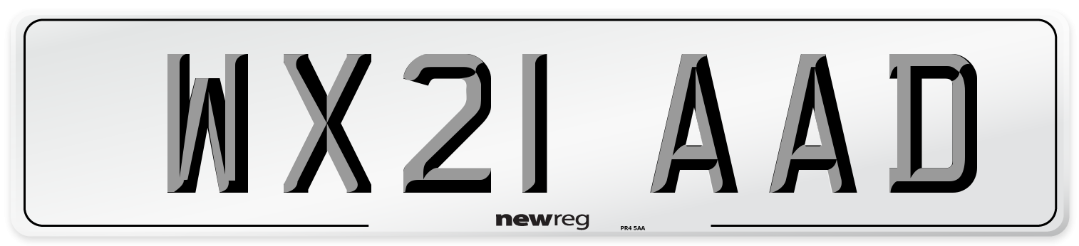 WX21 AAD Number Plate from New Reg